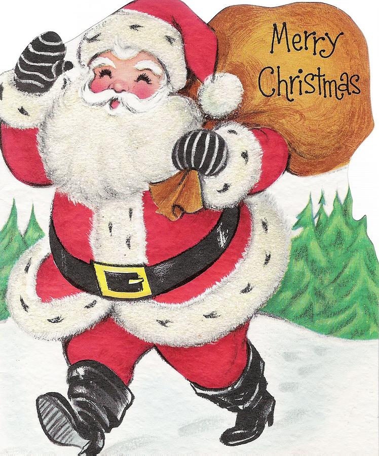 Christmas Greetings 751 - Vintage Christmas Cards - Santa Claus with ...