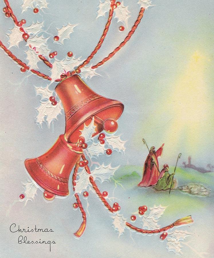 Christmas Greetings 761 Vintage Christmas Cards Christmas Bells Painting By Tuscan Afternoon