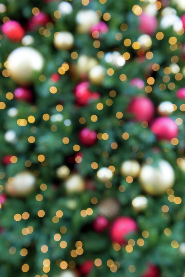 Christmas Holiday Tree Decoration Blurred Bokeh Background Photograph by David Gn