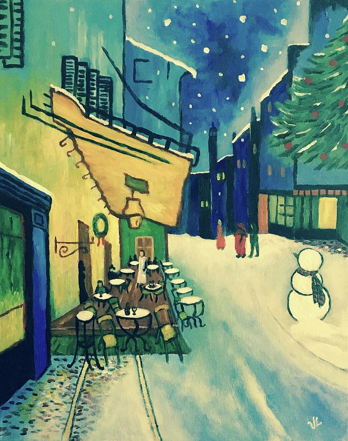 Christmas Homage to VanGogh Painting by Victoria Lakes