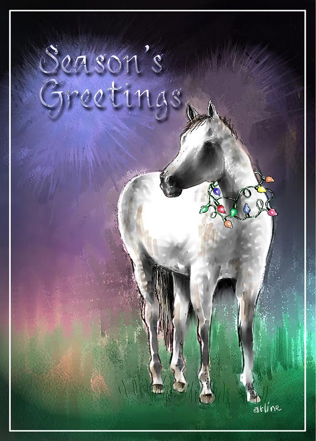 Christmas Horse Digital Art by Arline Wagner
