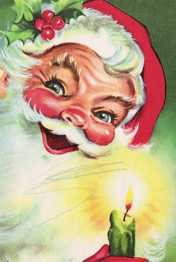 Christmas Illustration 1286 - Vintage Christmas Cards - Santa Claus ...