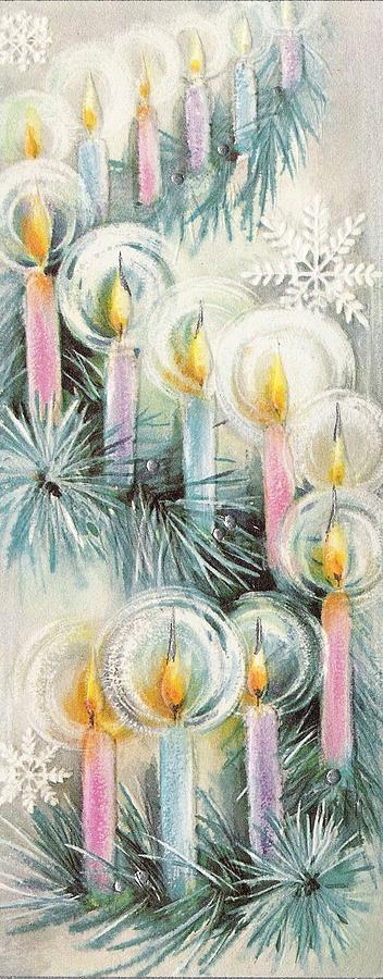 Christmas Illustration 46 - Christmas candles Painting by Bellavista ...