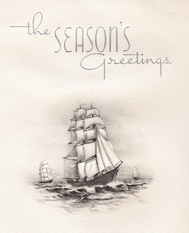 christmas sailboat drawing