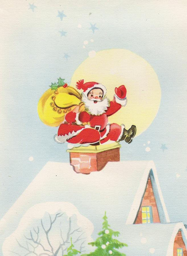 Christmas Illustration 663 - Vintage Christmas Cards - Santa Claus ...