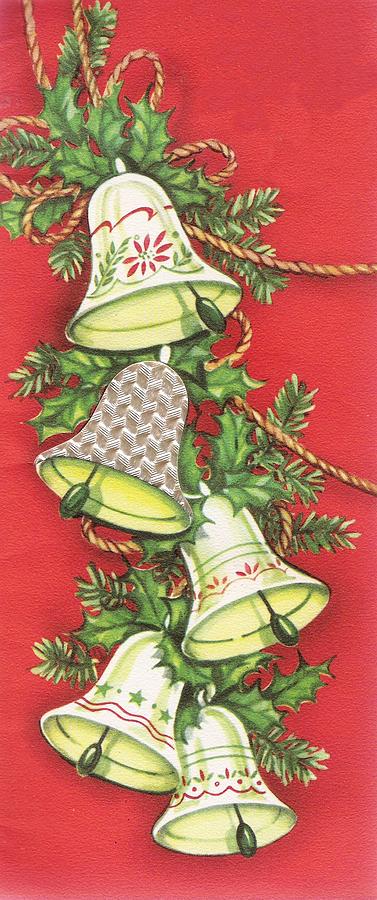 Christmas illustration 719 - Vintage Christmas Cards - Christmas bells ...