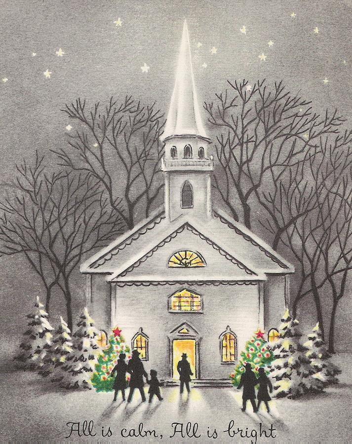 Christmas Illustration 51  church in a snowy winter Painting by Bellavista  Gallery  Pixels