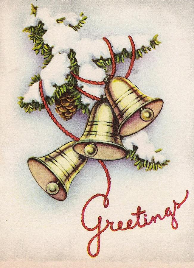 Christmas Illustration 730 - Vintage Christmas Cards - Christmas bells ...