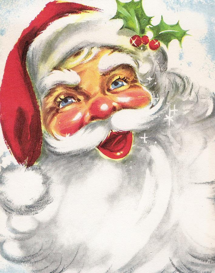 Christmas Illustration 750 - Vintage Christmas Cards - Santa Claus ...