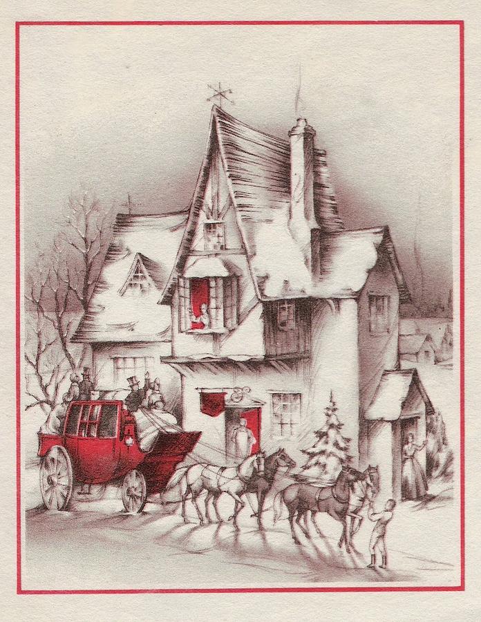 Horse Drawn Carriage Painting - Christmas Illustration 96 - Horse Drawn Carriage And House by TUSCAN Afternoon Horse Drawn Carriage Painting - Christmas Illustration 96 - Horse Drawn Carriage And House by TUSCAN Afternoon