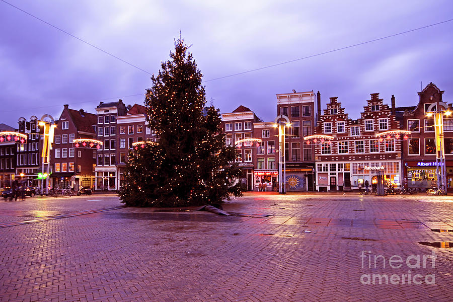 Architecture Photograph - Christmas in Amsterdam the Netherlands by Nisangha Ji