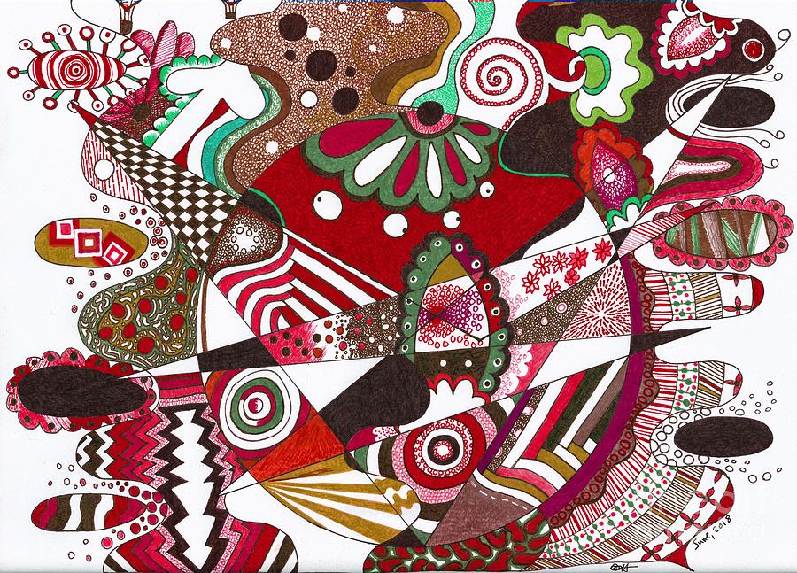 Pattern Drawing - Christmas in July by Darrin Pruitt