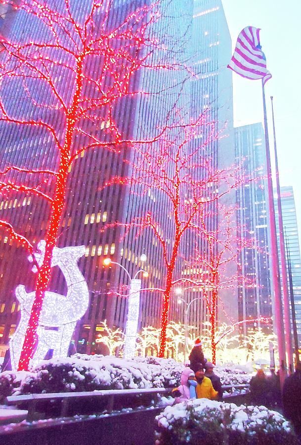Christmas In New York City 1 Digital Art by Ann Johndro-Collins