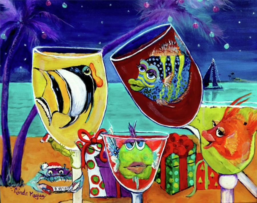 Christmas in Paradise Painting by Linda Kegley