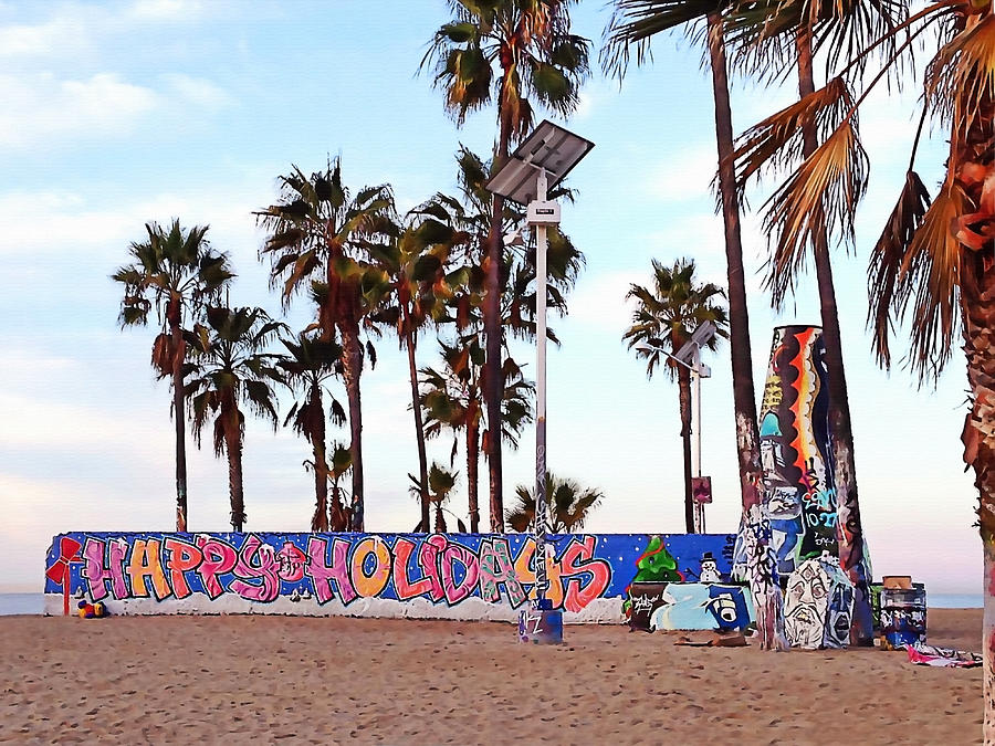 Christmas in Venice Beach Photograph by Art Block Collections