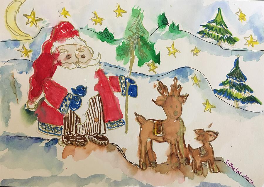 Watercolor Painting - Christmas is Coming  by Dottie Visker