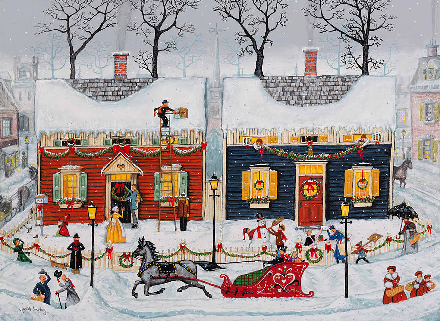 Christmas Painting - Christmas is just around the corner by Joseph Holodook
