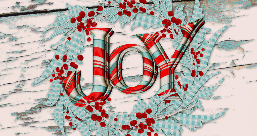 Christmas Joy Wreath Digital Art by Sabrina Farmer  Fine Art America