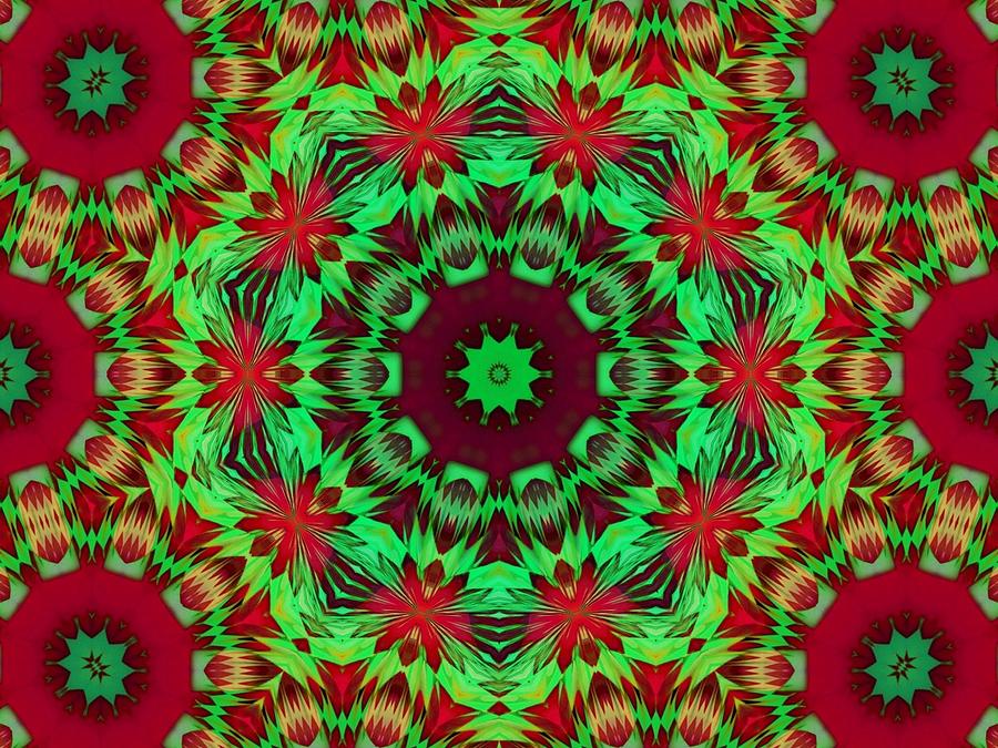 Christmas Kaleidoscope Series-Theme 4 Digital Art by Mike Breau