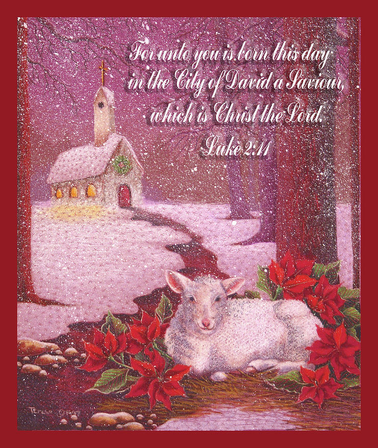 christmas digital art christmas lamb with scripture card by teresa frazier - Christmas Card Scripture christmas digital art christmas lamb with scripture card by teresa frazier - Christmas Card Scripture