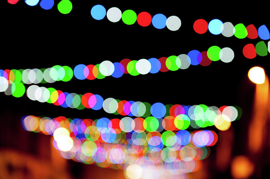 Christmas Lights Bokeh Blur Photograph by Helen Jackson