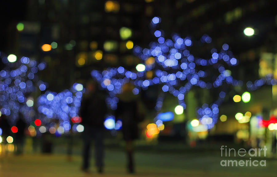 Christmas Lights in City Photograph by Charline Xia