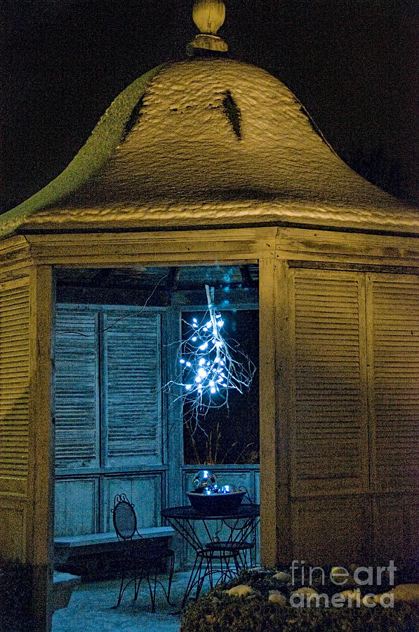 Christmas Lights in Gazebo Photograph by David Arment