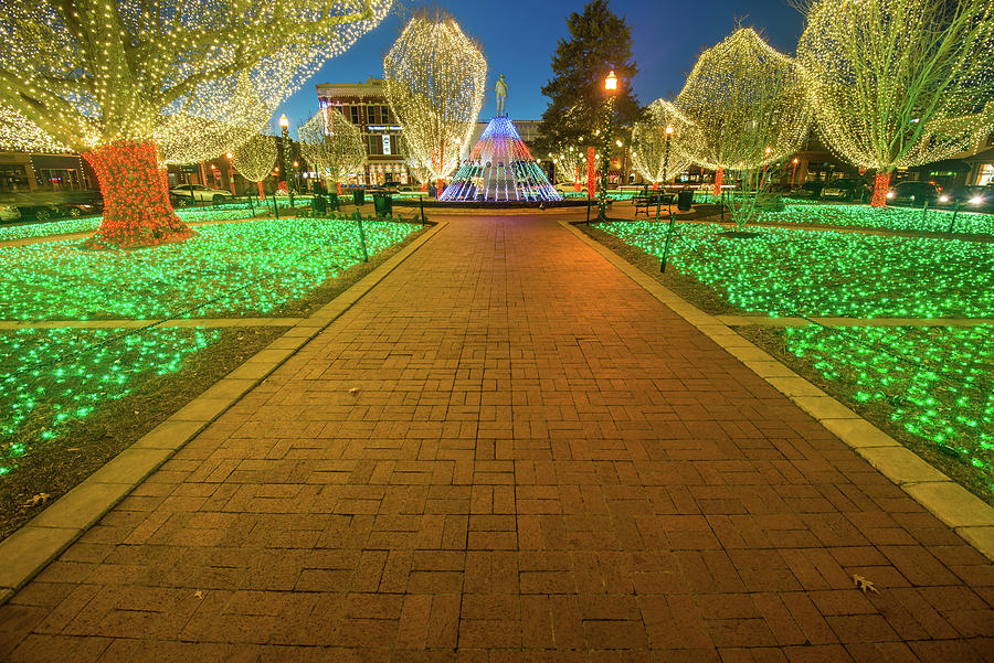 Christmas Lights on the Bentonville Town Square Photograph by Gregory