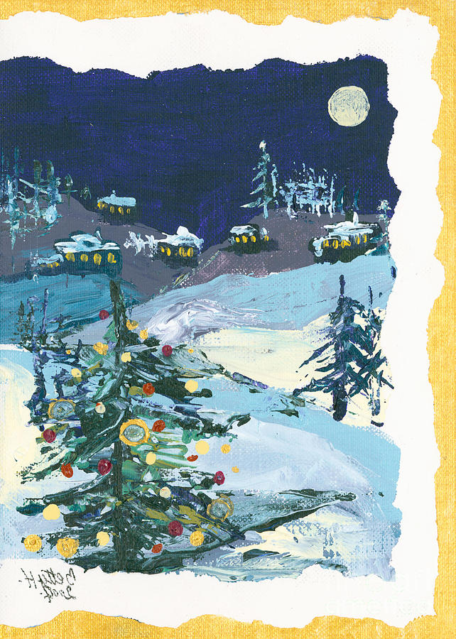 Christmas Magic - Greeting Card Painting by Elisabeta Hermann