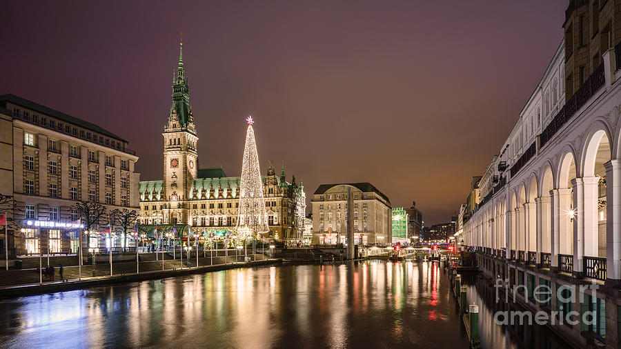 Christmas Market at City Hall Hamburg Photograph by Daniel Heine