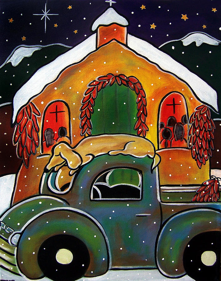 Christmas Mass Painting by Jan Oliver-Schultz