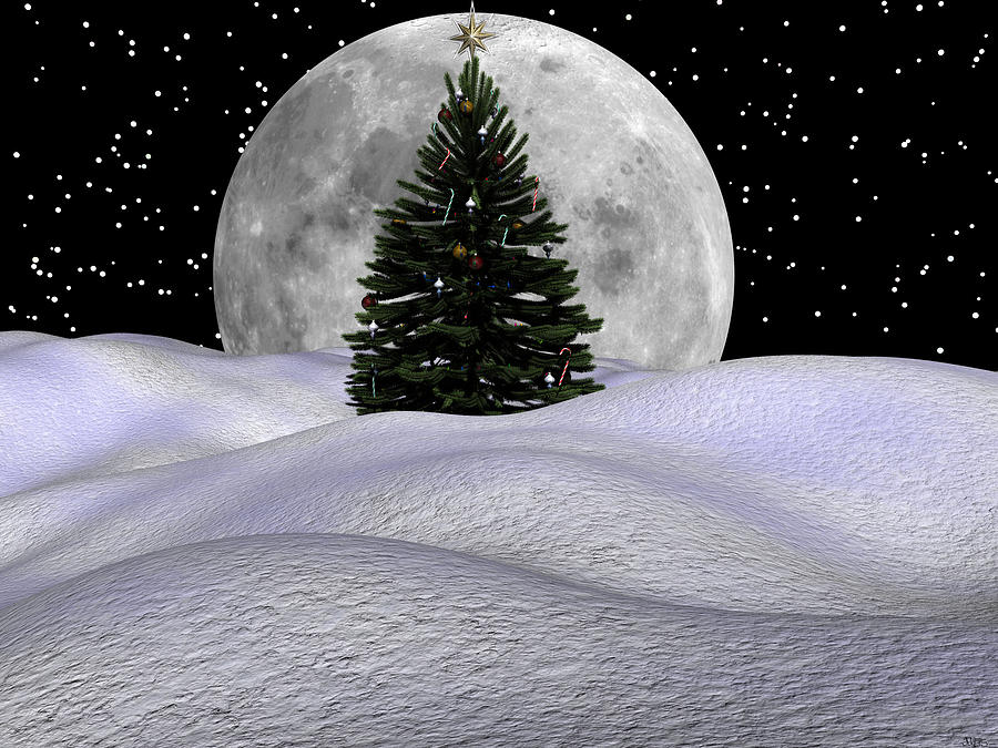Christmas Moon Digital Art by Michele Wilson
