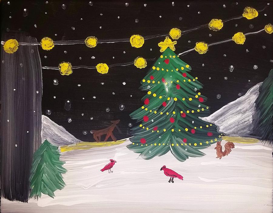 Christmas Night Painting by Vale Anoai
