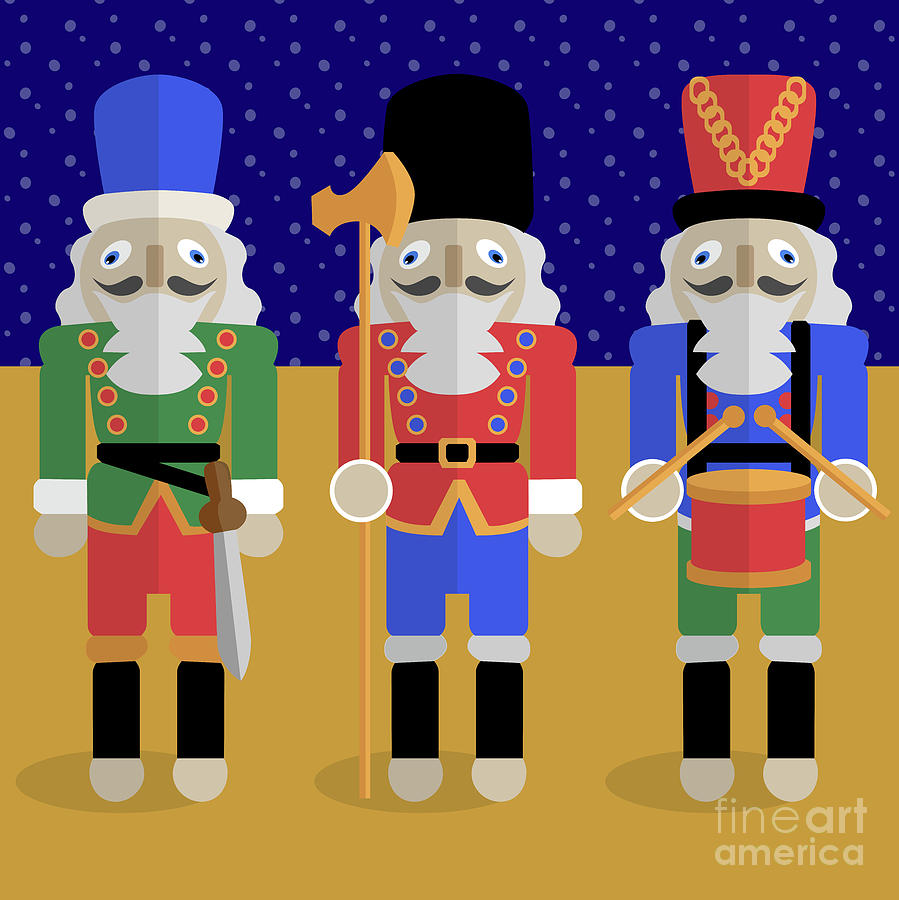Christmas Nutcrackers  Digital Art by Claire Huntley
