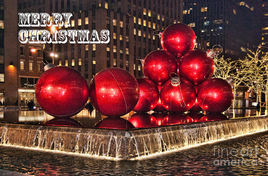 Christmas On 5th Avenue Manhattan 1 Christmas Card Photograph by Steve Purnell