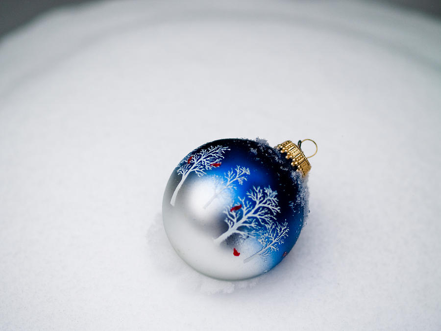 Christmas Ornament in Snow Photograph by Jim DeLillo
