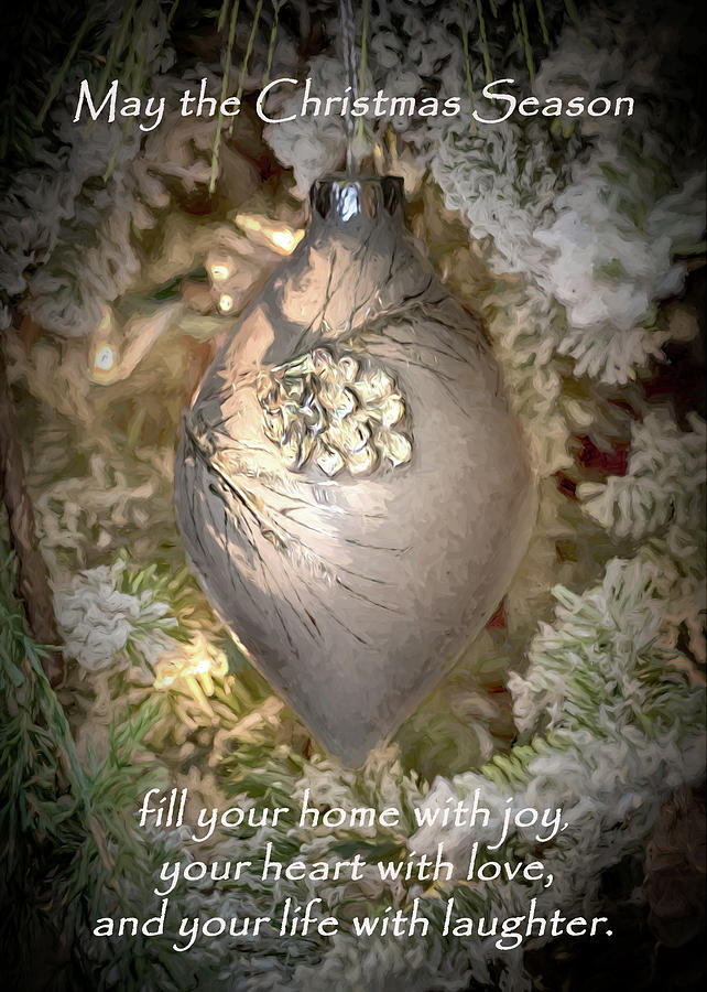 Christmas Ornament with Greeting Photograph by Susan Rissi Tregoning