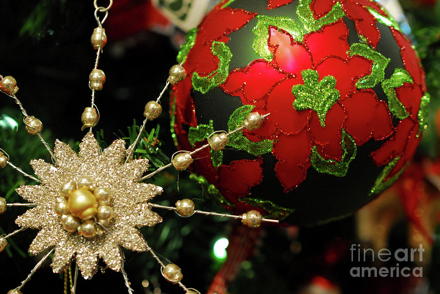 Christmas Photograph - Christmas Ornaments 2 by Nancy Mueller