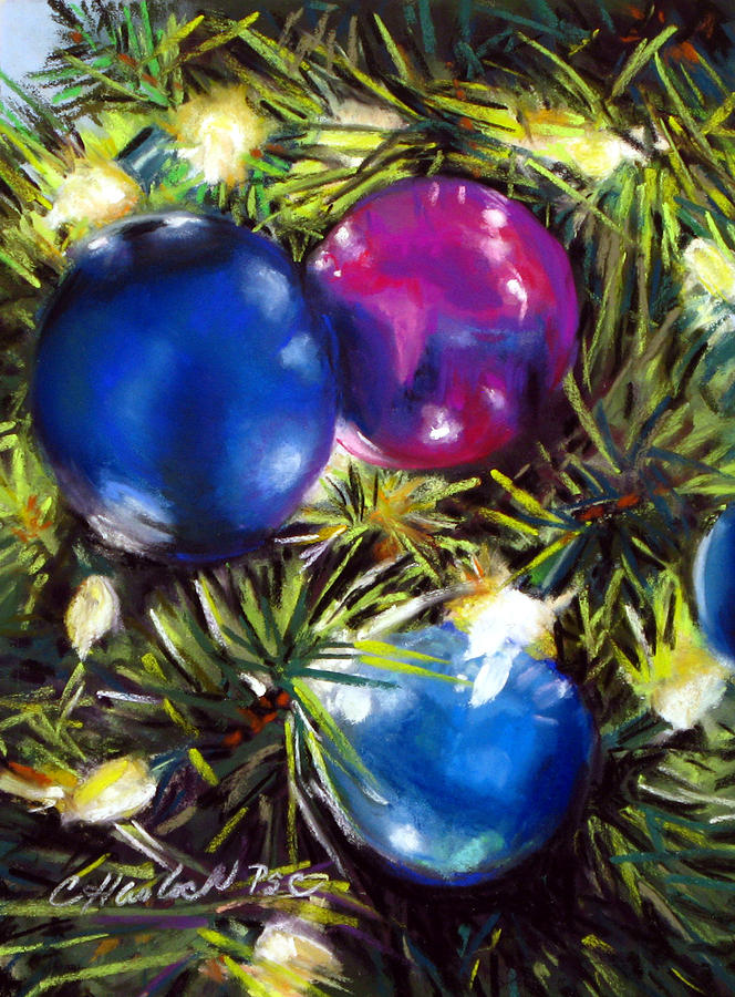 Christmas Ornaments Pastel by Carole Haslock - Fine Art America