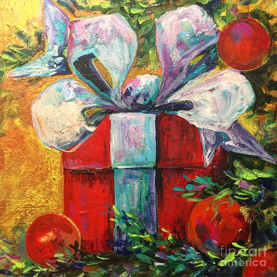 Christmas Present Painting by Karen Ahuja