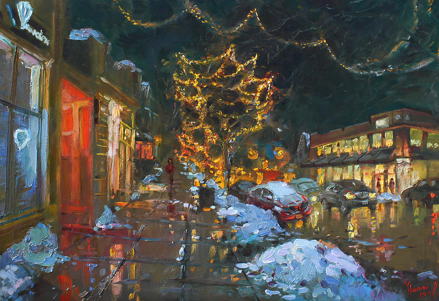 Tree Painting - Christmas Reflections by Ylli Haruni