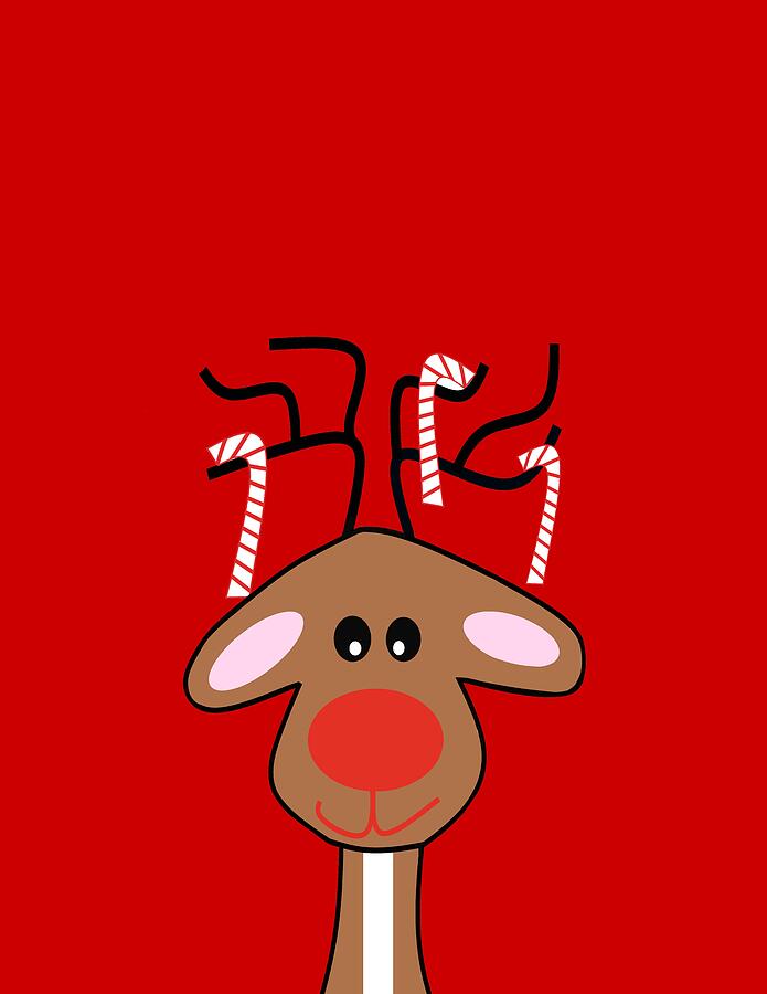 Christmas Reindeer Digital Art by Kathleen Sartoris