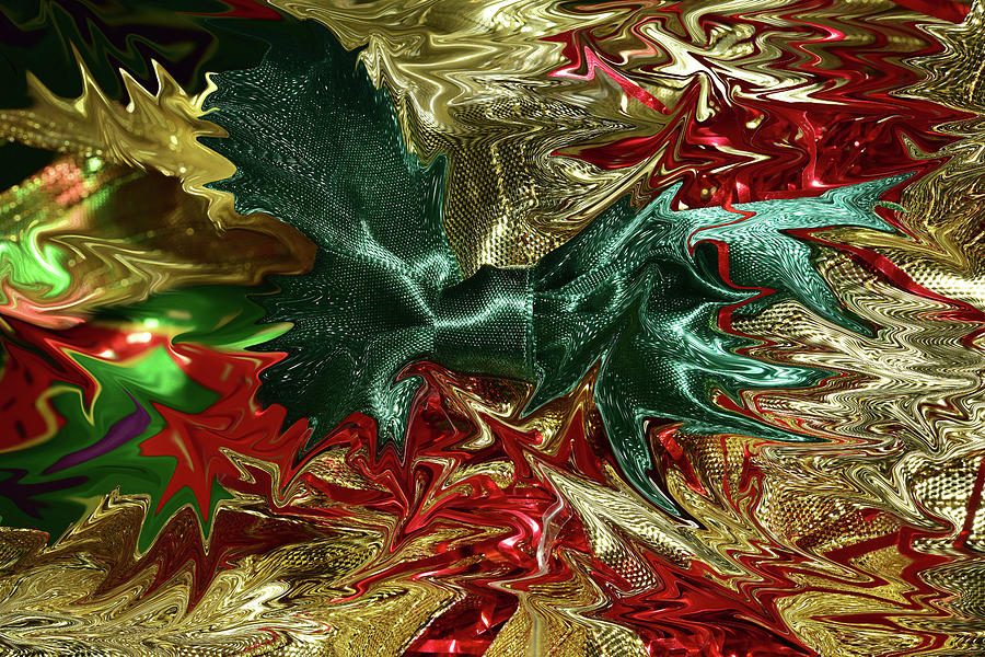Christmas Ribbons and Bows Photopainting 1 Photograph by Linda Brody
