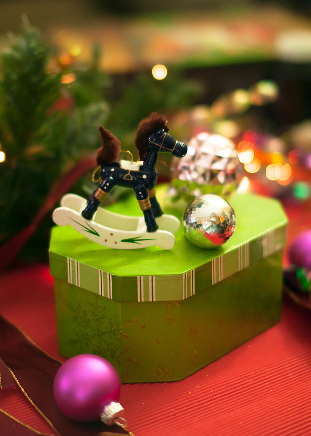 Christmas Photograph - Christmas Rocking Horse - no text  by Maggie Terlecki