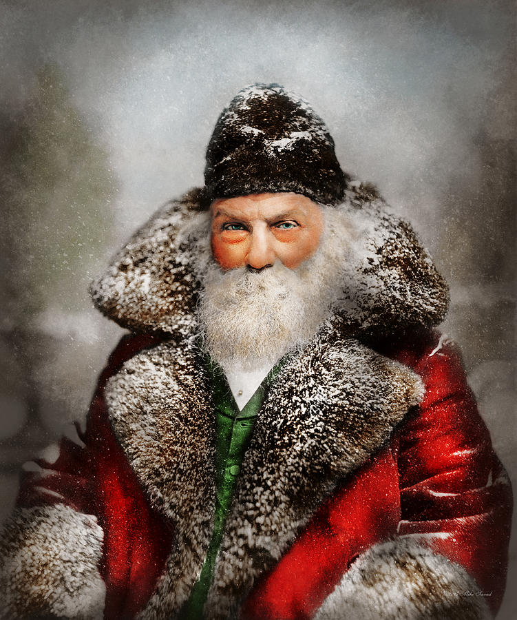 Christmas Photograph - Christmas - Santa - Saint Nicholas 1895 by Mike Savad