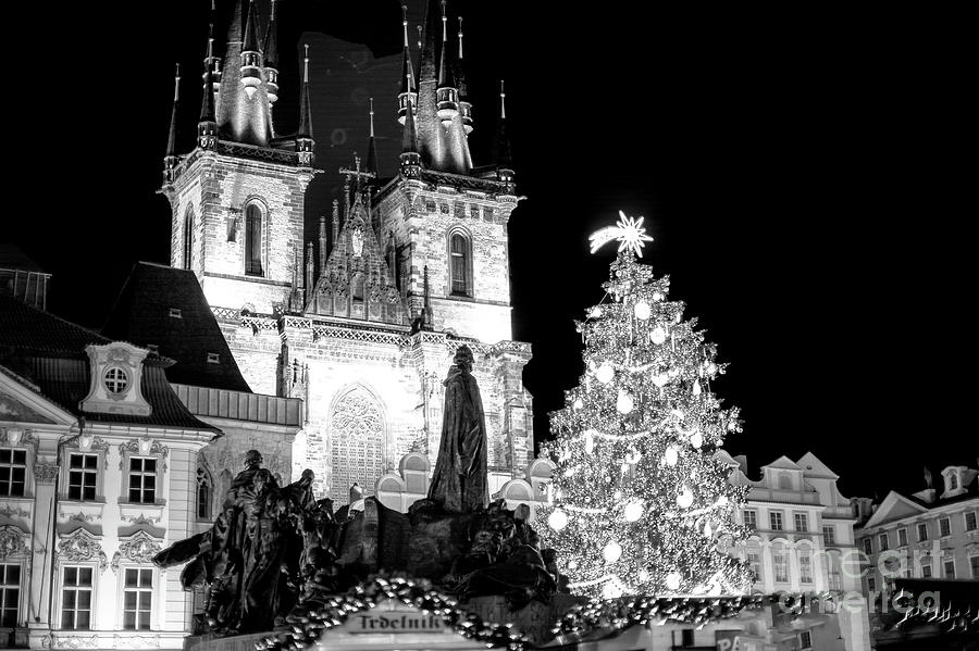 Christmas Scene in Prague at Night Photograph by John Rizzuto