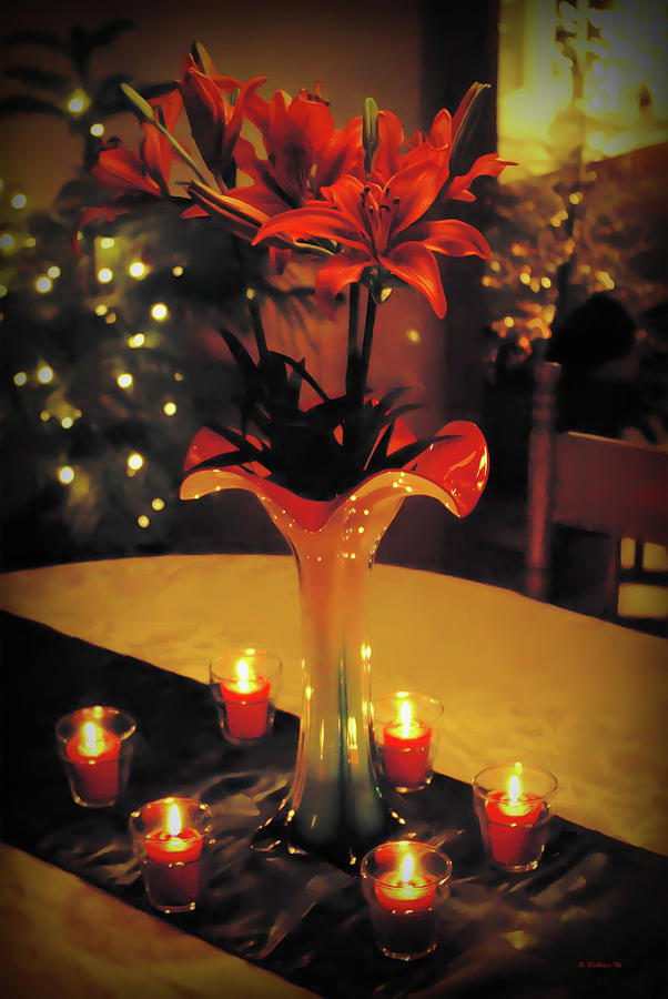Lilies Christmas Setting Photograph by Brian Wallace