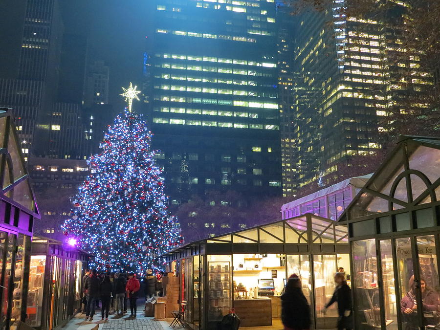 Christmas Shopping at Bryant Park Photograph by Angela Hansen - Fine ...