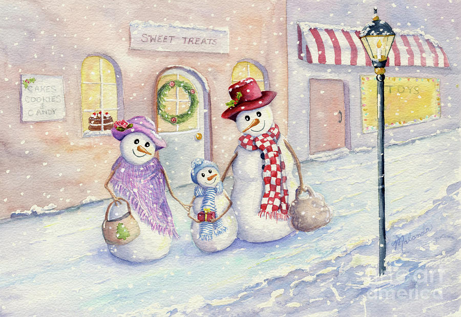 Christmas Shopping Painting by Malanda Warner