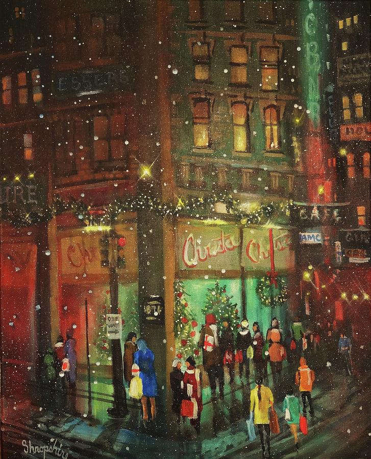 Christmas Shopping  Painting by Tom Shropshire